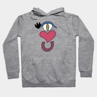 Cute Eye Love You Cartoon Text Art Hoodie